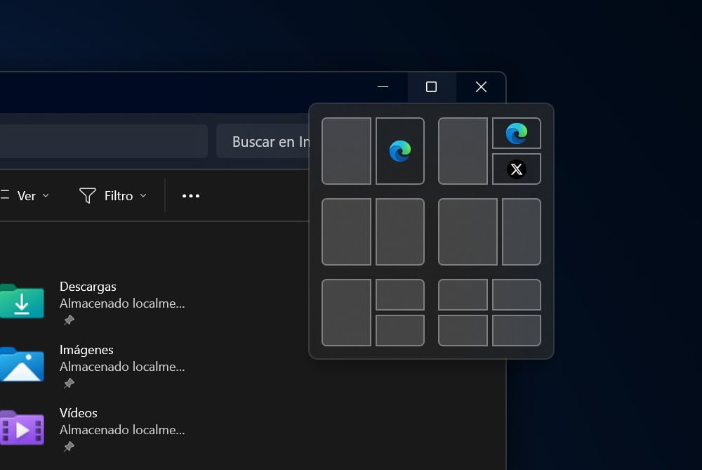 New Snap Layouts design in Windows 11 24H2